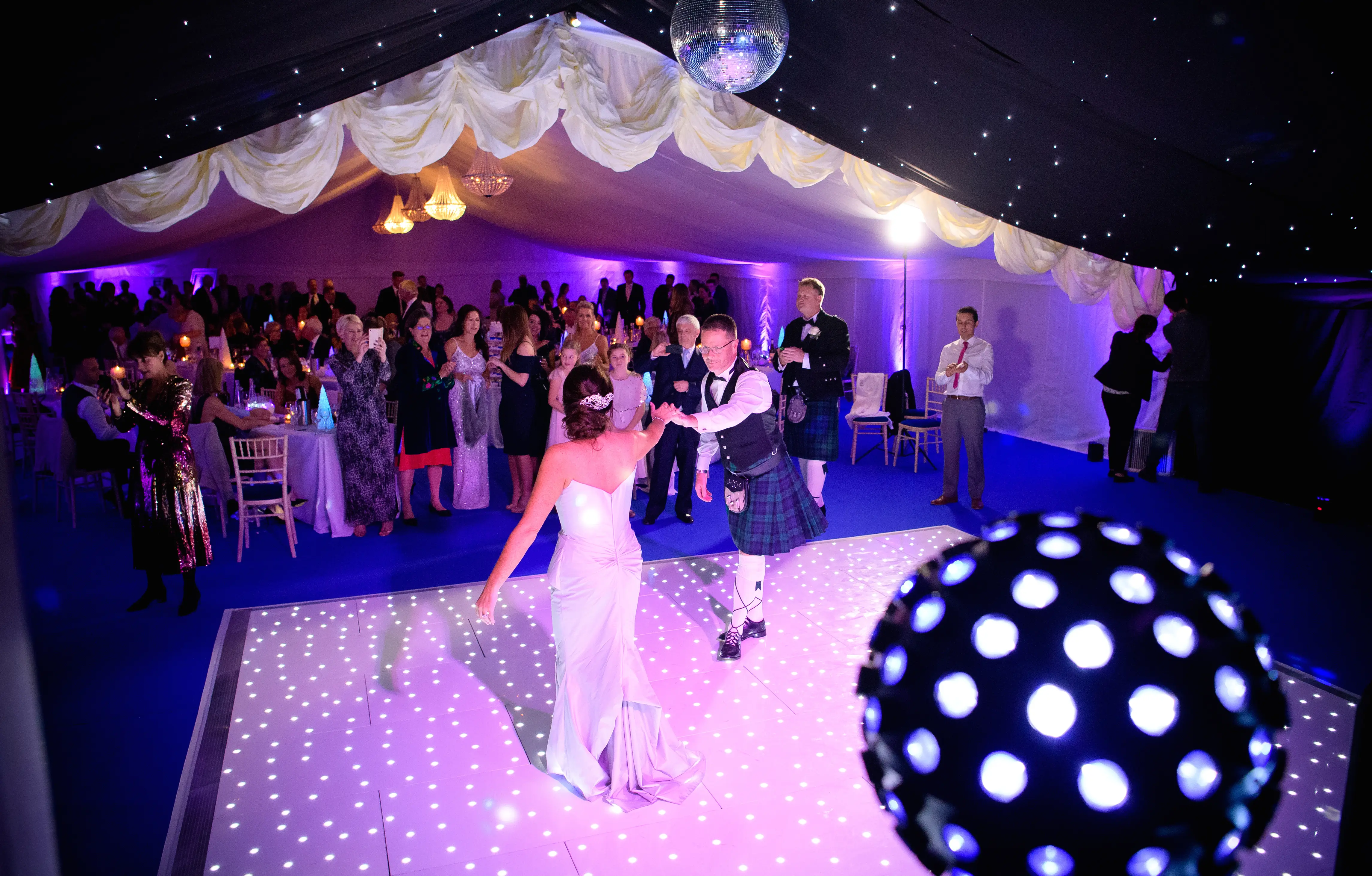 White star lit dancefloor