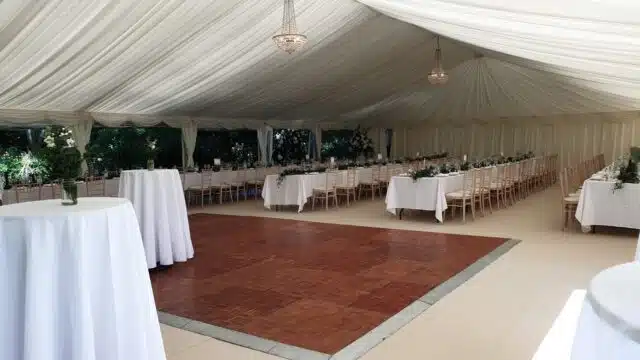 Wedding marquee with dancefloor