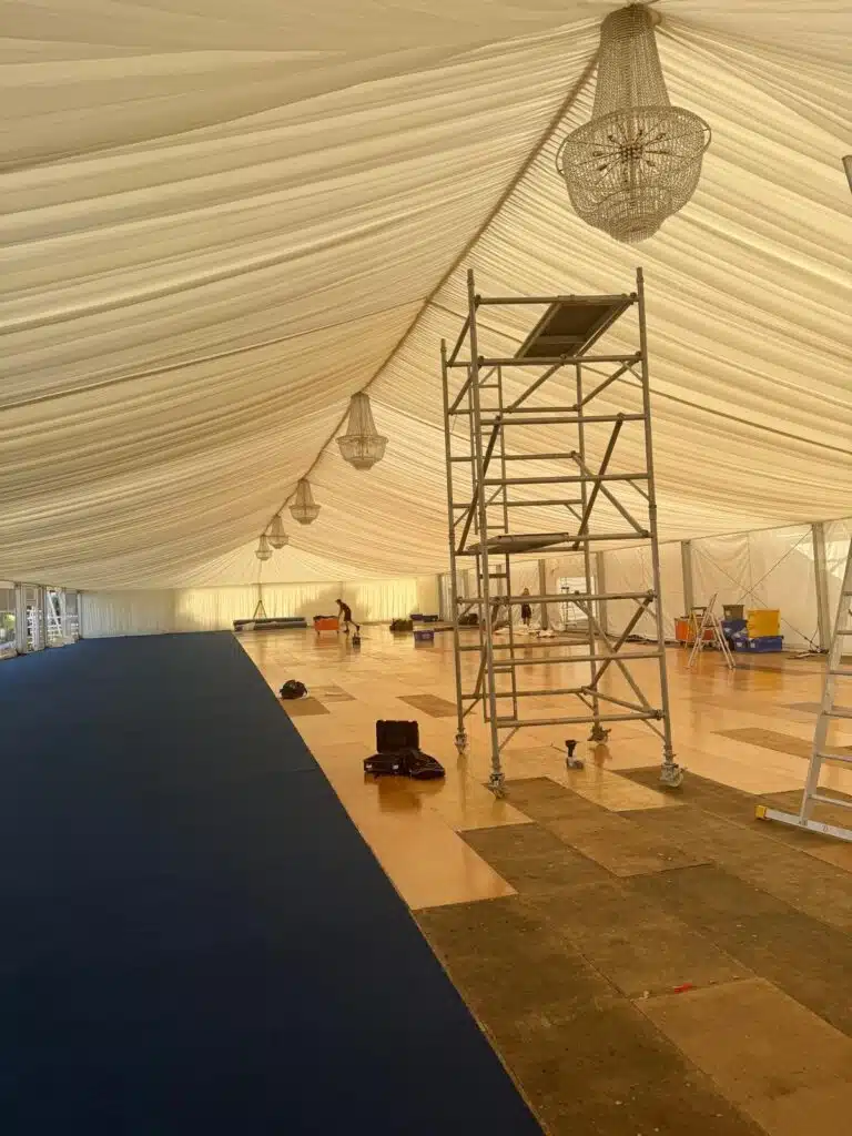 Inside the marquee